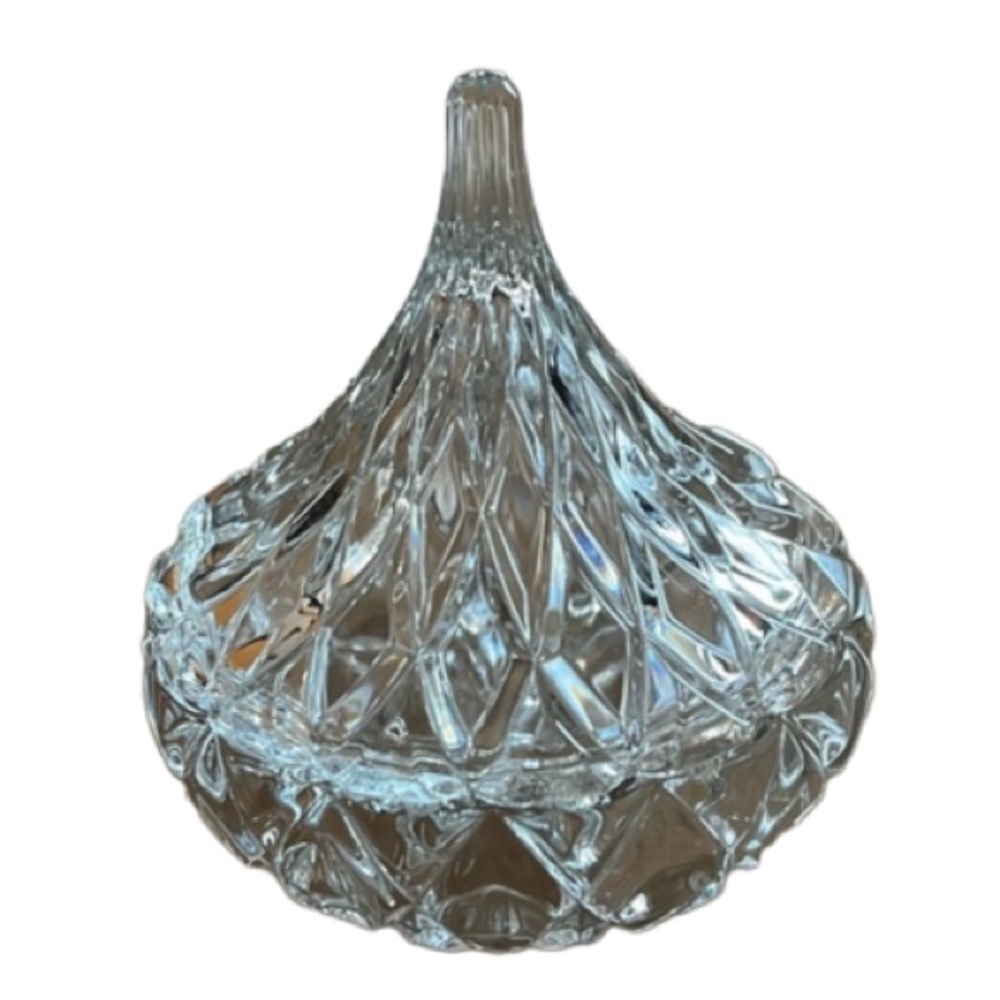 GODINGER CRYSTAL HERSHEY KISS CANDY DISH 5” WIDE 6” TALL